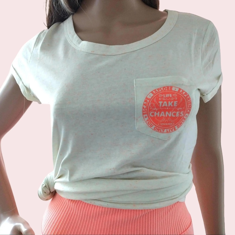 Vivilish Women's Lime Green w/Orange YOLO Surf Beach Skater Style T-Shirt Top